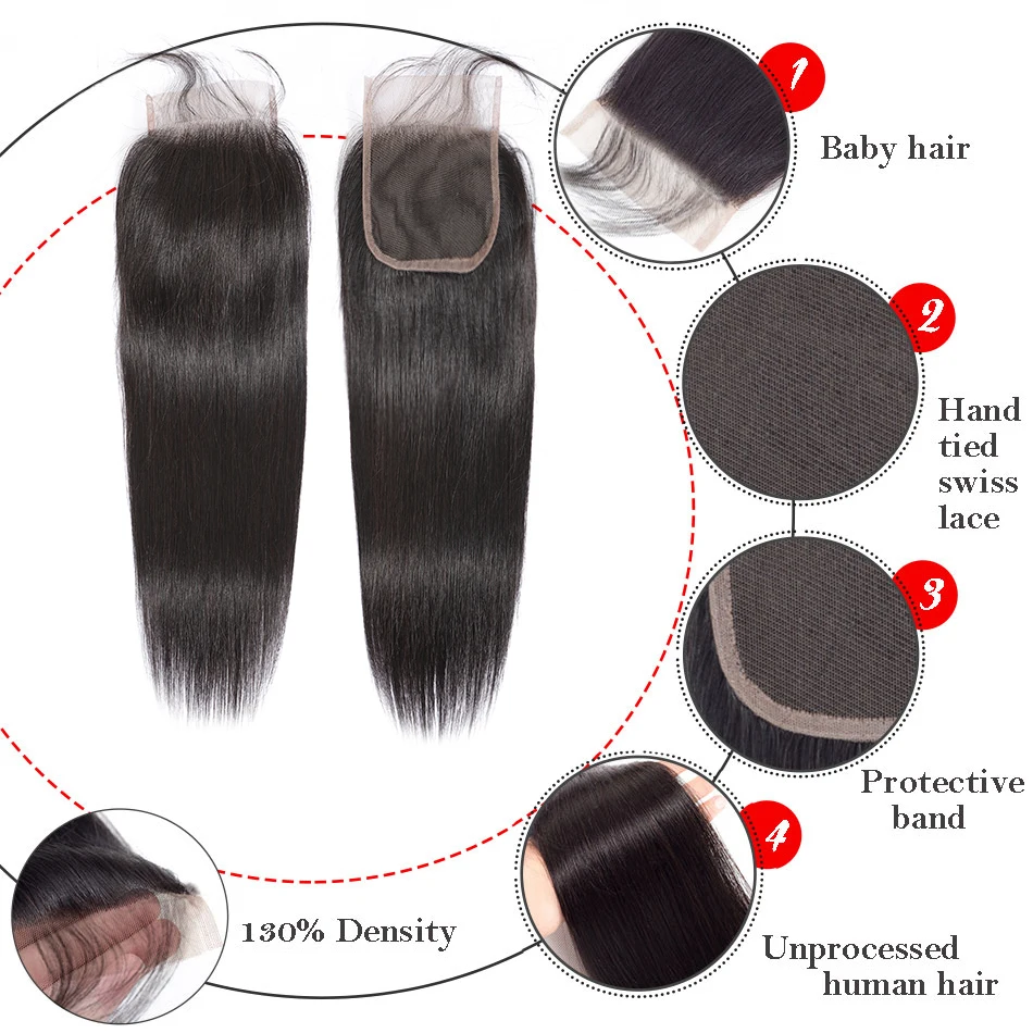 Бразильские человеческие волосы moboo предварительно окрашенные 613 блонд прямые 4*4