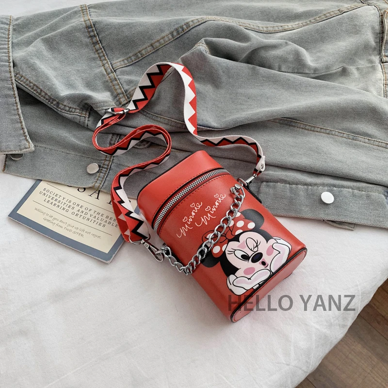 

Disney Cartoon Mickey Print Fashion Korean Mobile Phone Small Square Bag Women Shoulder Messenger Bag