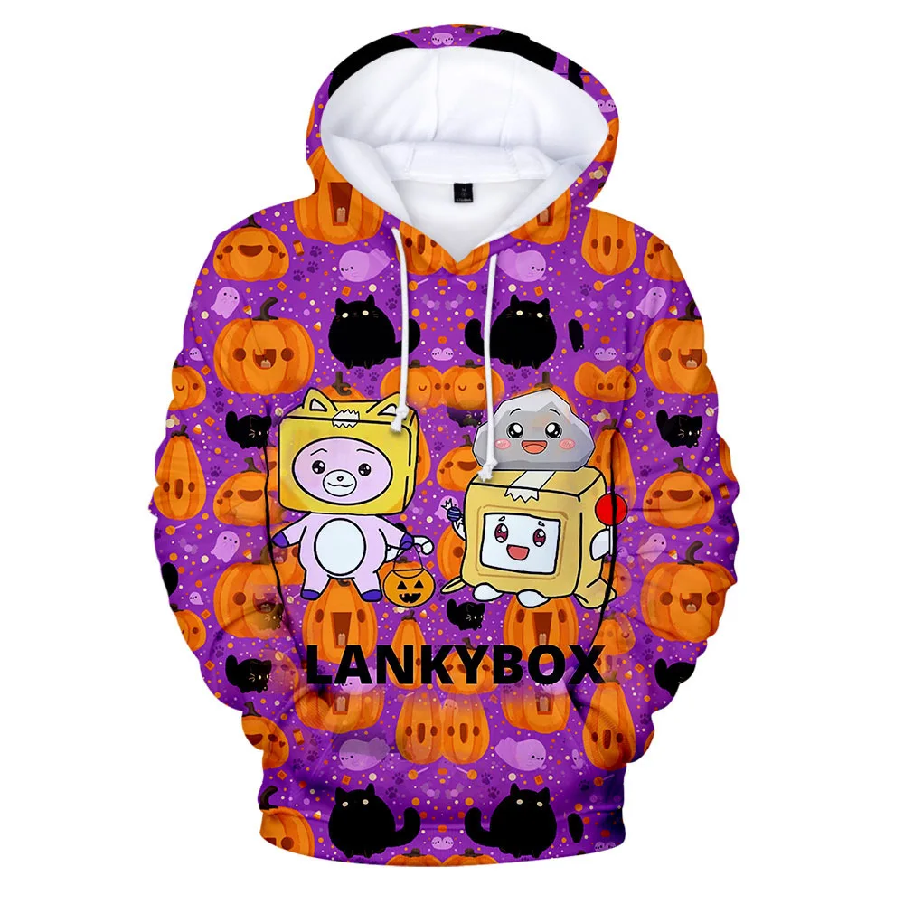 Толстовки Lankybox с 3D принтом для девочек-подростков Детский свитшот мальчиков и