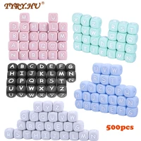 500pcs 12mm colorful alphabet letter beads baby teether silicone teething diy jewelry making for bracelet necklace accessories
