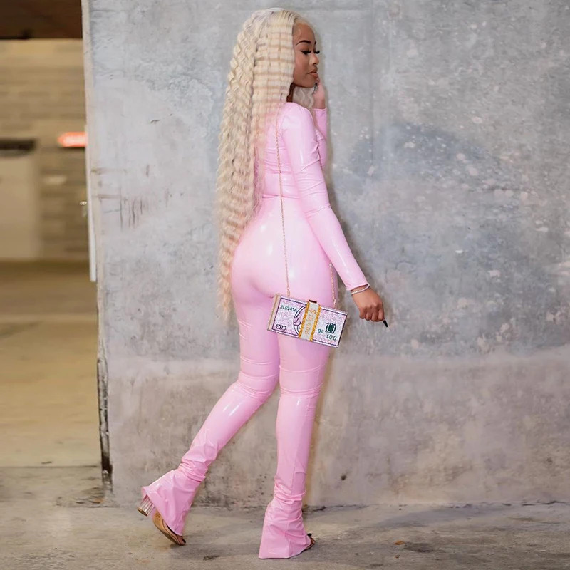 

Zoctuo Outfit Set For Women Long Sleeve Solid Pu Leather 2 Pieces Set Autumn Winter Women Streetwear Casual Tracksuit