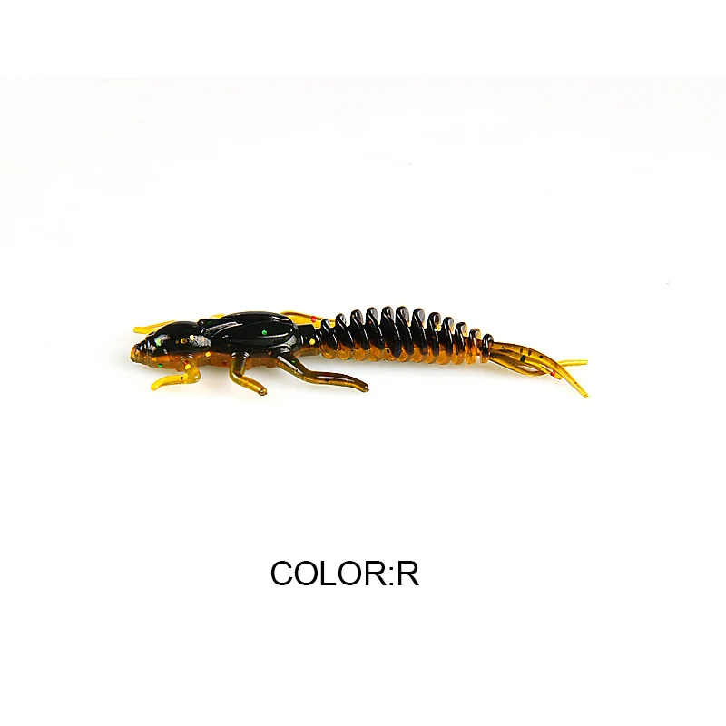 2019New Reach Soft Lures Soft Plastic Lures Larva 6cm/5cm Floating Freshwater Swimbaits Silicone Soft Bait Worm For Fishing - Цвет: R