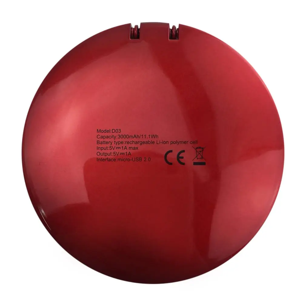 Двухстороннее зеркало для макияжа со светодиодной подсветкой USB-зарядка