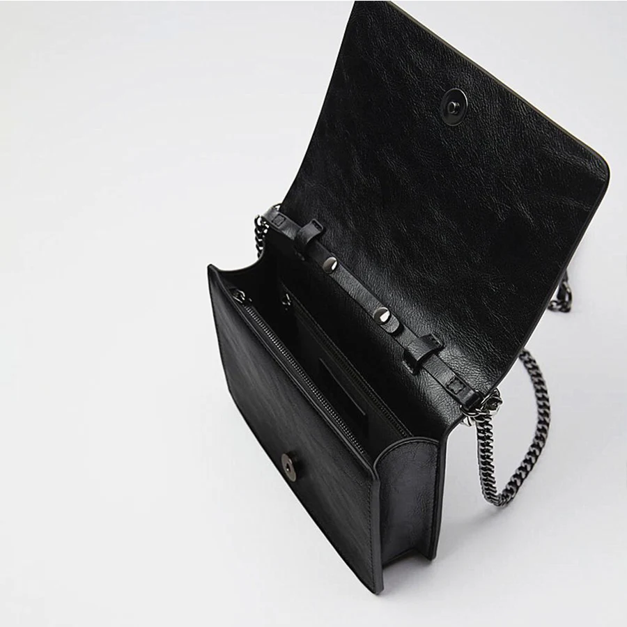

Thick Chain Brand Designer PU Leather Flap Crossbody Bags For Women 2021 Simple Fashion Shoulder Bag Lady Luxury Small Handbags