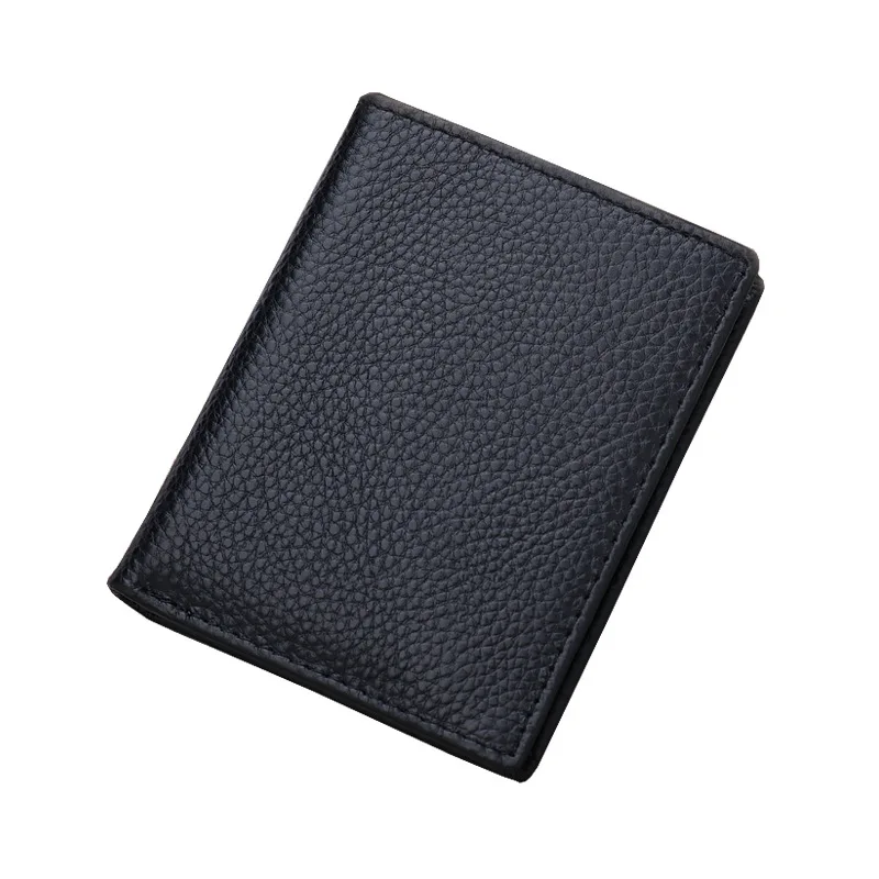 

2021 New Men's Short Wallet Cowhide High Quality Driver's License Card Holder Men's Multiple Card Position Purse Black Brown