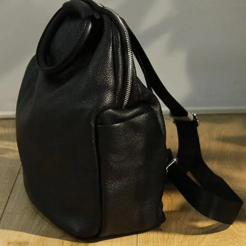 

Johnature Leisure Genuine Leather Backpack 2021 New Women Bag First Layer Cowhide Large Capacity Simple Outdoor Travel Bags