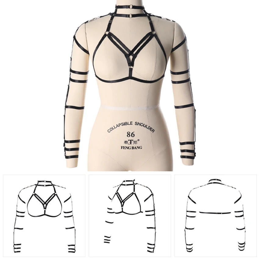 Бюстгальтер на бретелях готический эластичная регулировка фестивальный Рейв