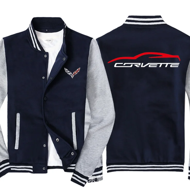 

NEW Fashion Men Baseball Jacket for Corvette Logo Mens Sportswear Casual Sweatshirt Hip Hop Harajuku Unisex Uniform
