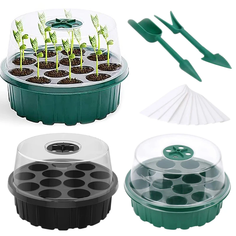 5-piece Set Plastic Seed Planting Box Greenhouse Sowing Garden Pot Seedling Tray Light Transmission Breathable Durable | Дом и сад
