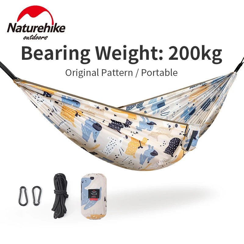 

Naturehike DC-C03 Camping Widened Hammock 770g Ultralight Printing Hammock 1-2 Person Anti Rollover Outdoor Parent Child Swing