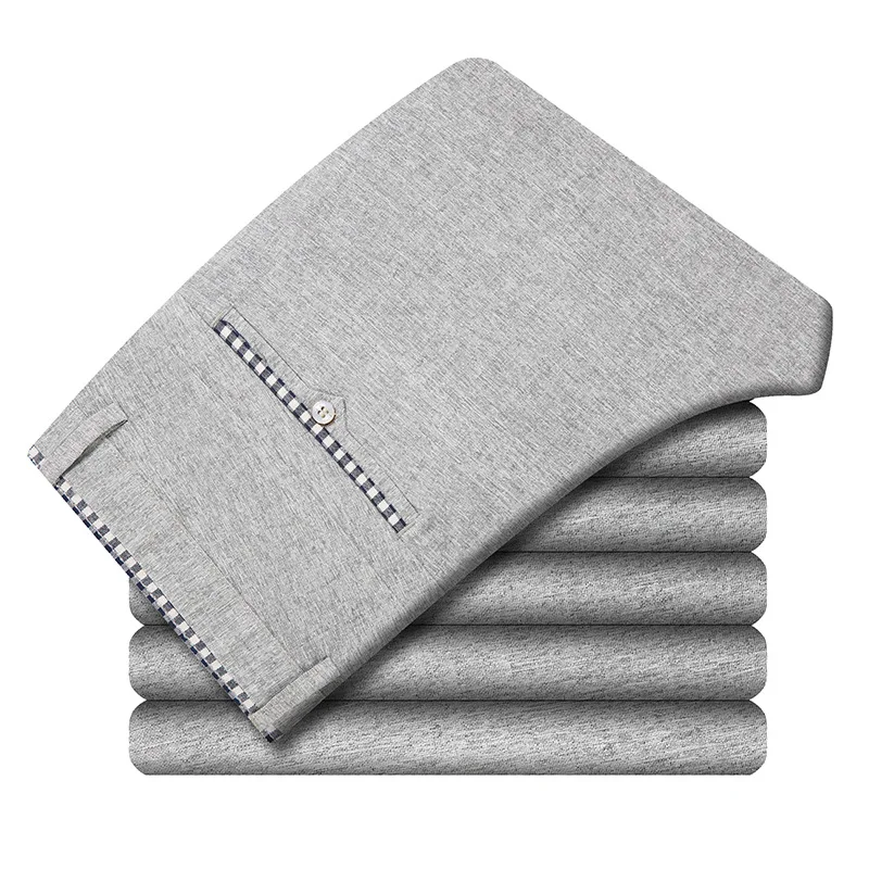 

Jbersee Summe Men Pants Casual Stretch Long Trousers Men Cotton Straight Gray Khaki Work Pants Men Clothing Plus Size 29-40