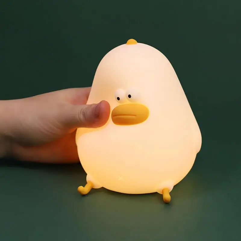 

USB Rechargeable Little Fat Chicken Touch Sensor Pat Lights Silicone Night Lamp Bedroom Bedside Lamp For Kids Baby Christmas Gif