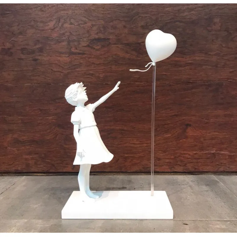 

BAO GUANG TA 27CM Nordic Girl With Balloon Statue Graffiti Art Sculpture Resin Craft Home Decor Birthday Gift A1931