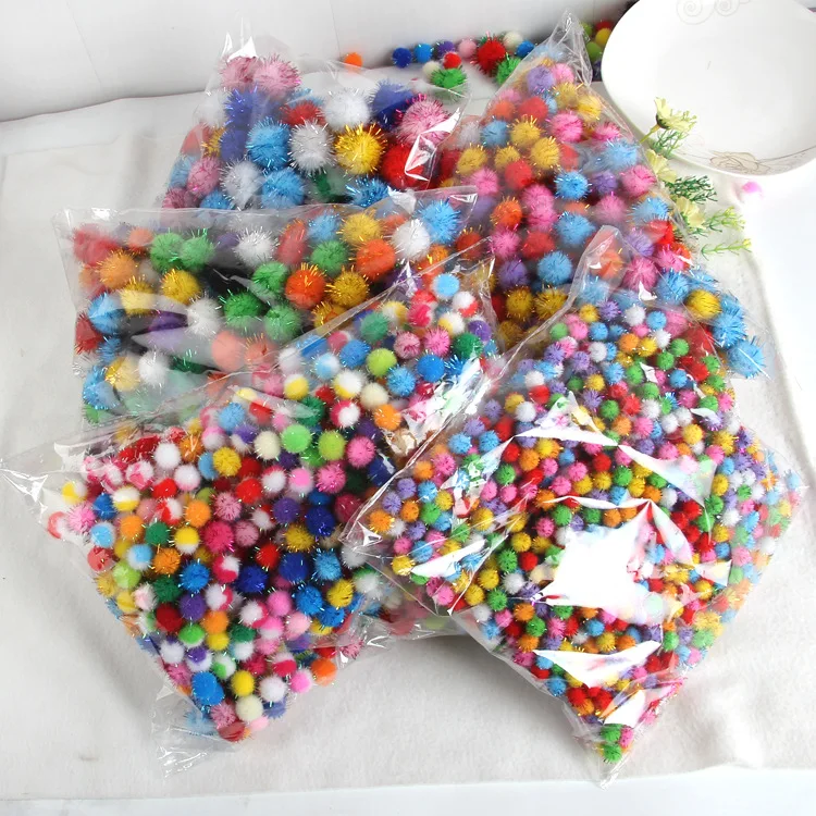 Блестящий помпон 10-30 мм пушистые плюшевые помпоны для поделок своими руками