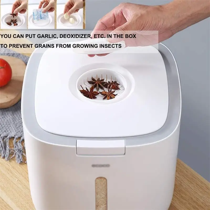 Пластиковое ведро для риса кухонный органайзер и контейнер хранения диспенсер