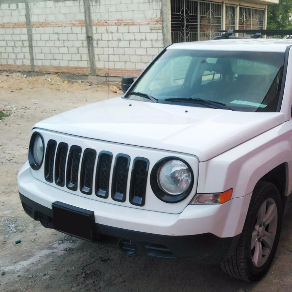 ABS черная крышка передней фары молдинговая отделка для Jeep Patriot 2011 2012 2013 2014 2015 2016 |
