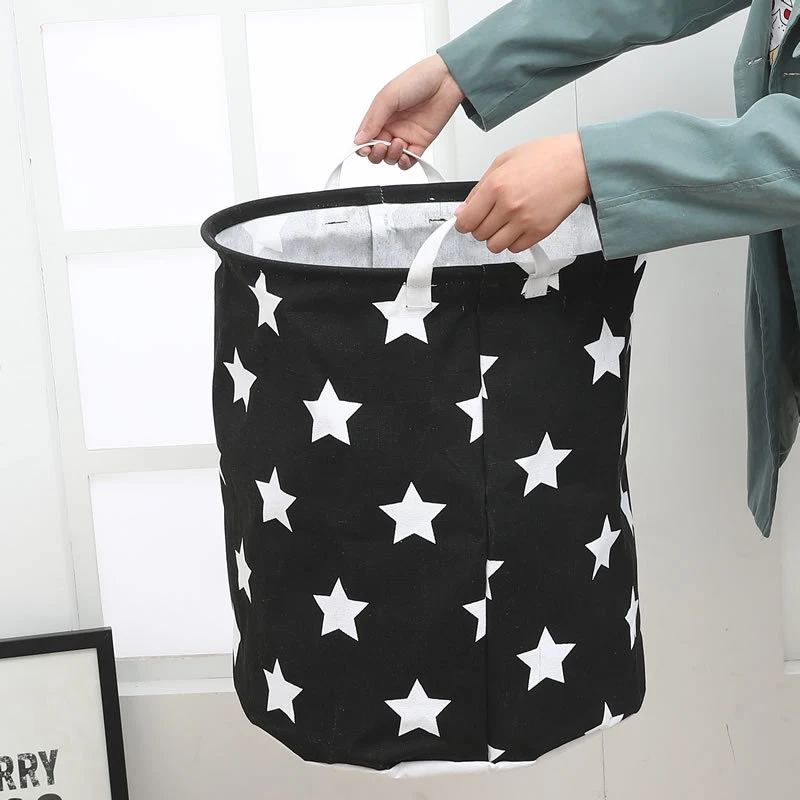 Stars Nostalgic Patterns Waterproof Organizer Linen Sundries Storage Basket Cabinet Underwear Bag Cothing Box | Дом и сад