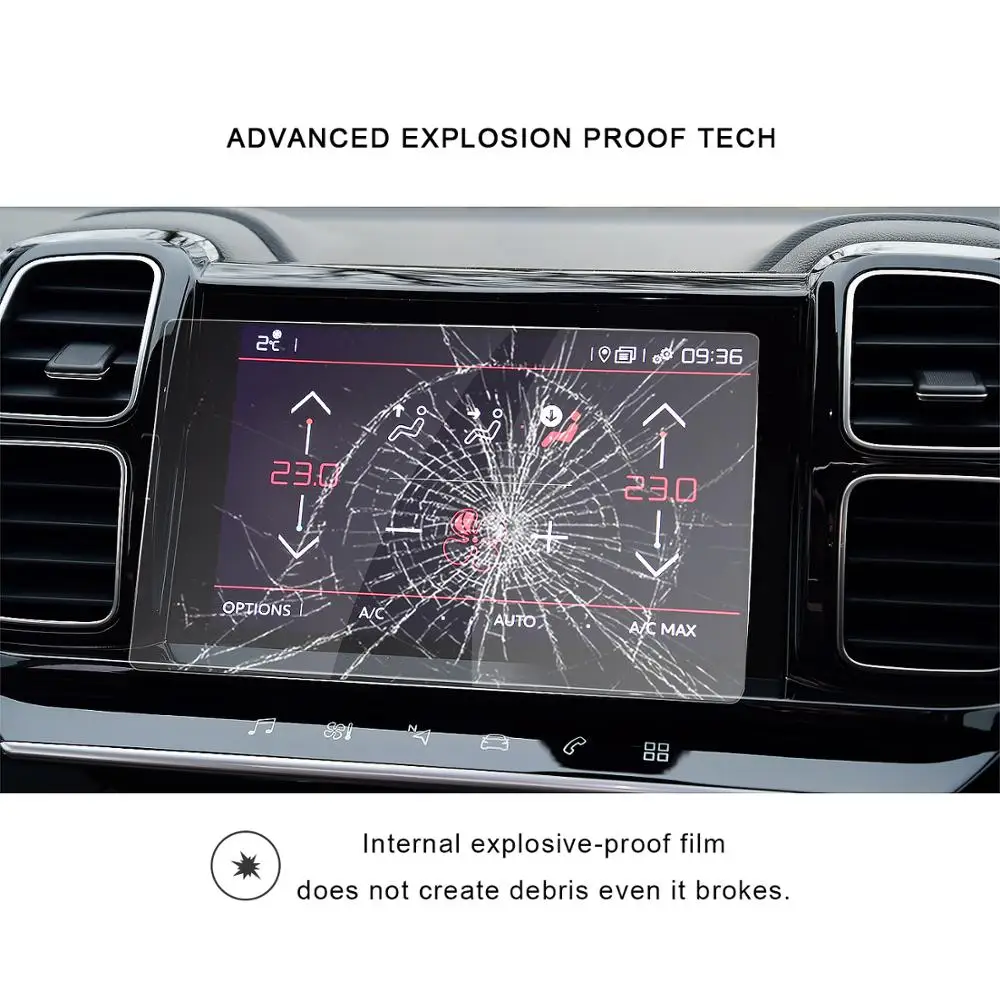 ruiya car screen protector for citroen c5 aircross 2019 2020 car navigation touch center display tempered glass protective film free global shipping
