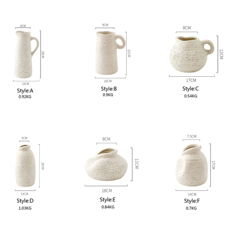 

Nordic Simple Style Art Ceramic Flower Vase Modern Light Luxury for Dried Flower Arrangement Vases Home Soft Decorations Vases