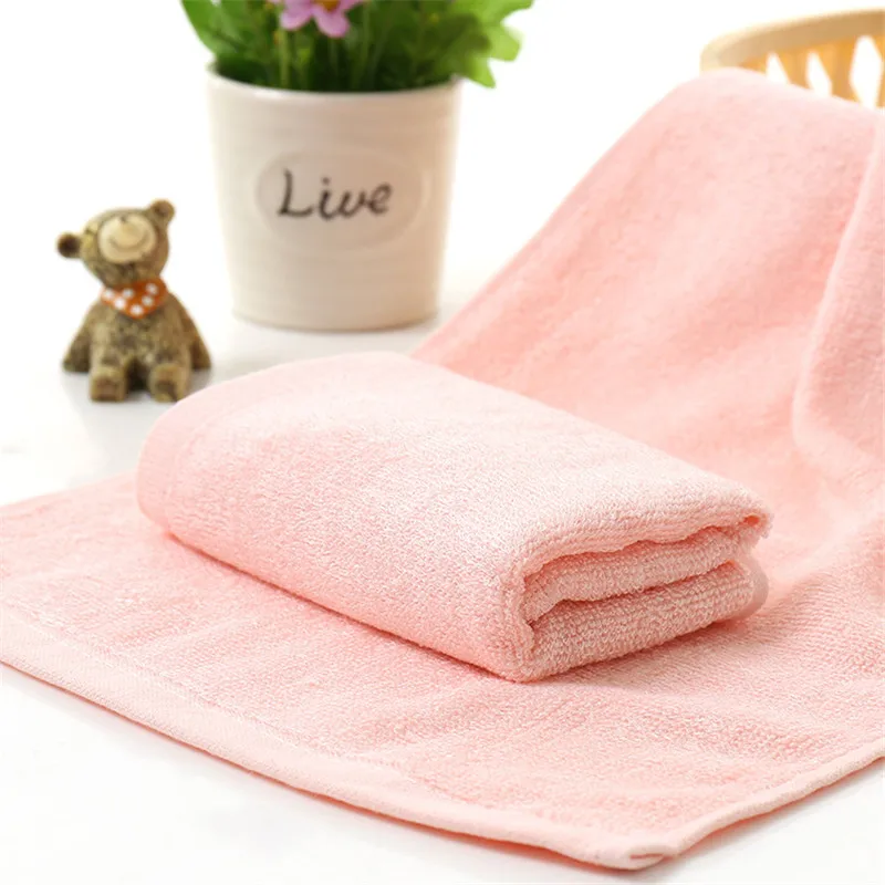 4pcs soft plain bamboo fiber children towel 2550 cm for baby shower bathroom gift pink yellow blue for home bath towel free global shipping