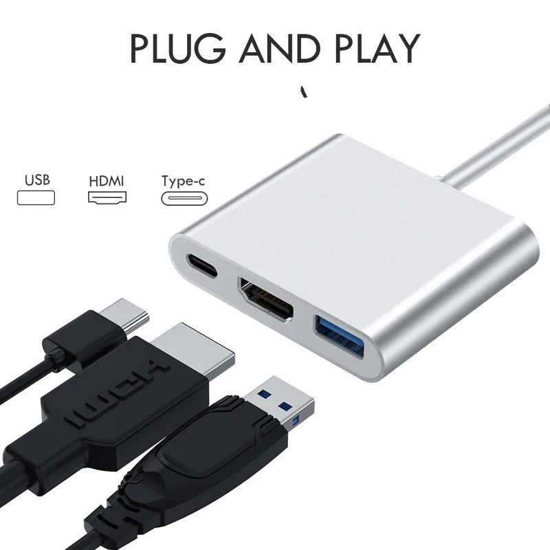 Адаптер-концентратор BKSCY Usb Type-C 3-в-1 USB-концентратор в HDMI 3 0 гнездовой адаптер с