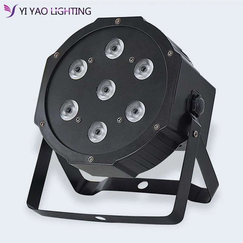 7X10W светодиодный светильник RGBW 4в1 плоский DMX контроль дискотечный s