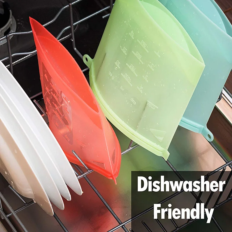 Многоразовая силиконовая сумка 1000 мл для хранения свежих продуктов холодильник