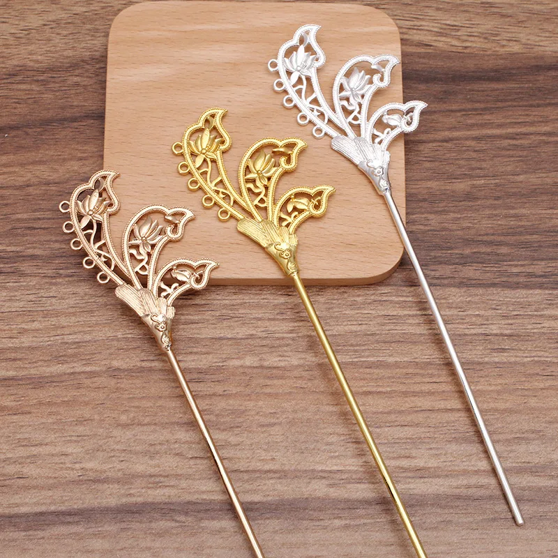 

10 PCS 120mm Hairpin Settings 41*65mm Vintage Metal Alloy Hair Sticks Base DIY Hairwear Accessories For Jewelry Making