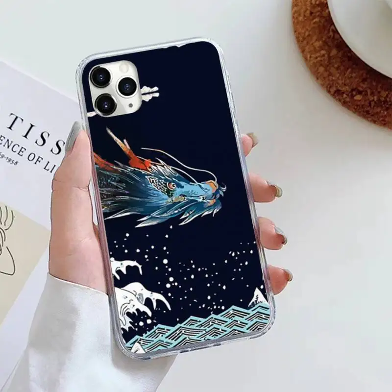 

3D Emboss Dragon art pattern fundas Phone Case For iphone 12 5 5s 5c se 6 6s 7 8 plus x xs xr 11 pro max