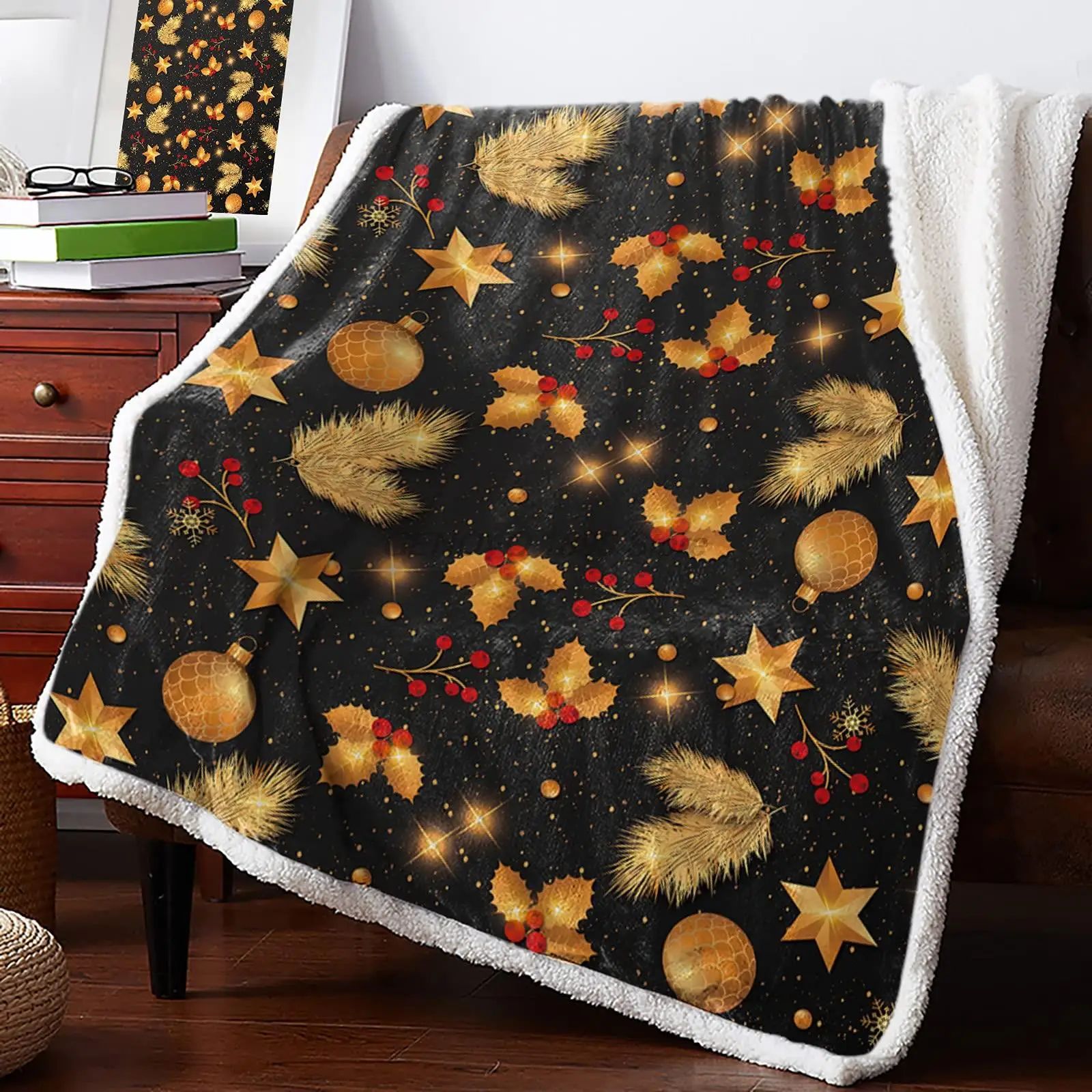 

Luxury Fleece Throw Blanket for Couch, Thick Fuzzy Fluffy Soft Cozy Bed Blanket, Reversible Sherpa Fleece Blanket for Sofa Chair