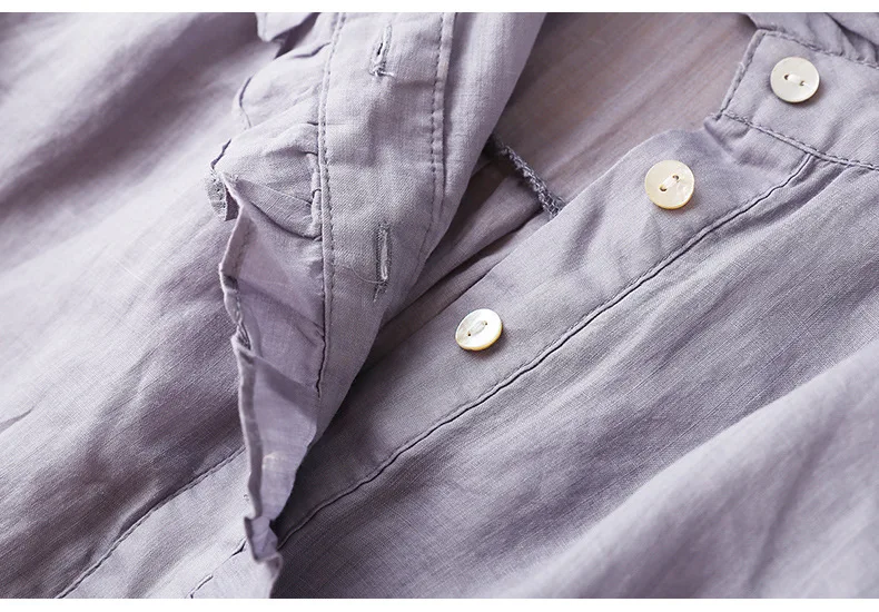 

Prairie Chic Ramie Women Shirts Blouses RuffleTop Women Tops Stand Collar Ladies Tops Fall 2020 Women Long Sleeve Clothing