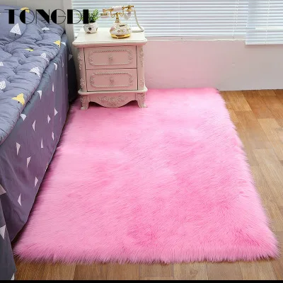 Коврик TONGDI мягкий элегантный лохматый шерстяной замшевый плюшевый нескользящий