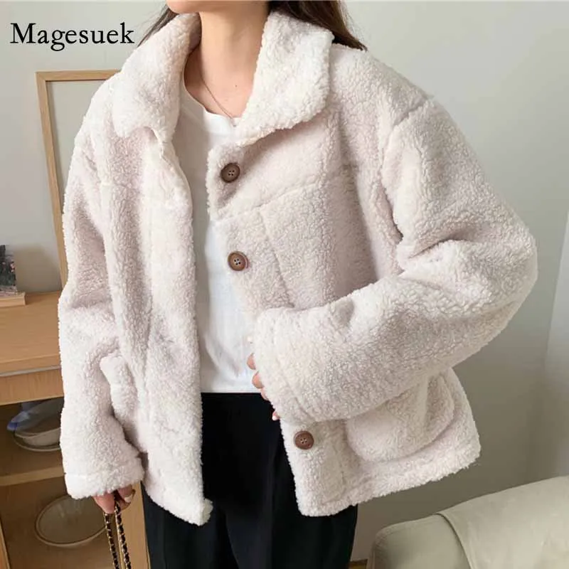 

Korean Loose Casual Winter Clothes Fashion Coats Women Tops Lamb Velvet Jacket Women Coats Elegant Thick Jackets Female 12308