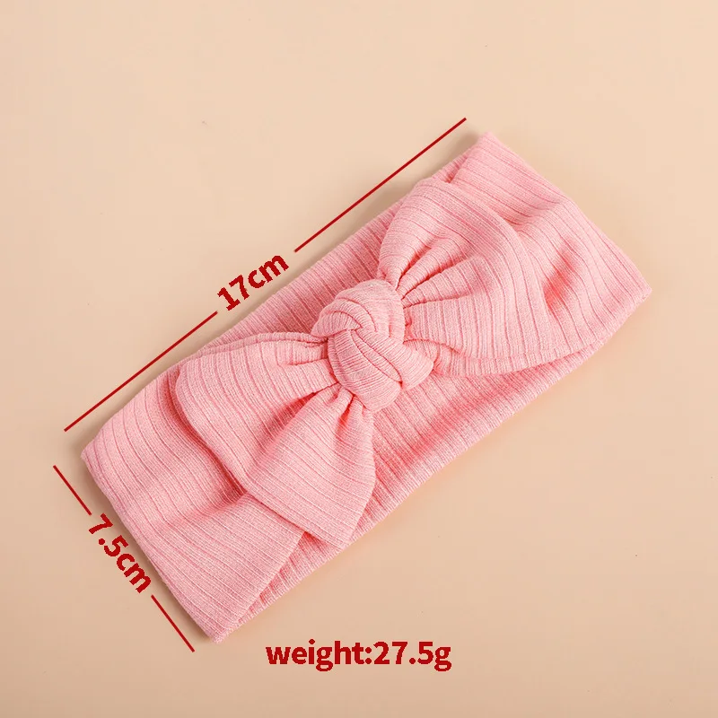 Diadema con lazo para beb&eacute;, ni&ntilde;o ni&ntilde;a turbante de algod&oacute;n para, cinta para el pelo de punto para reci&eacute;n nacido, diadema el&aacute;stica, accesorios para el cabello para ni&ntilde;os, cintas para cabello de princesa-4