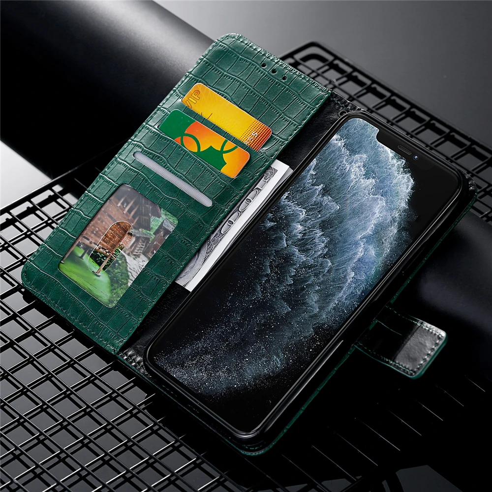 Чехол-книжка в стиле ретро из искусственной кожи крокодила для Apple iPhone 11 pro 6s 6 7 8 Plus X Xr Xs Max, чехол с отделением для карт и подставкой