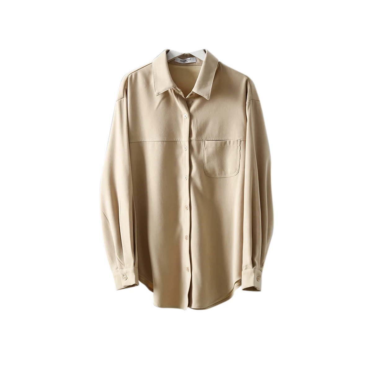 Женская офисная блузка KINOMI повседневная однобортная свободного кроя с длинным