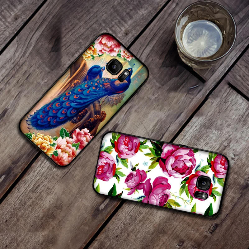 for Samsung M10 M20 M30 S6 S7 Edge S10 S9 S8 PLUS Plus Cover Peony Daisy Cactus | Мобильные телефоны и аксессуары