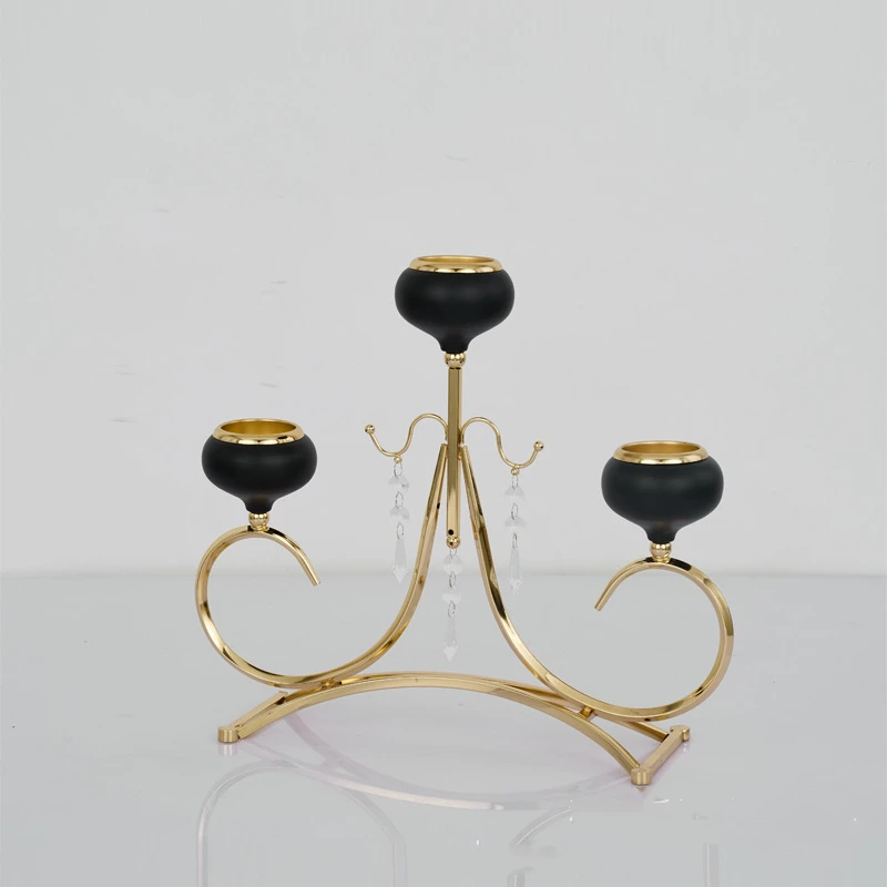 Подсвечники с 3 ручками металлические подсвечники блестящие золотые