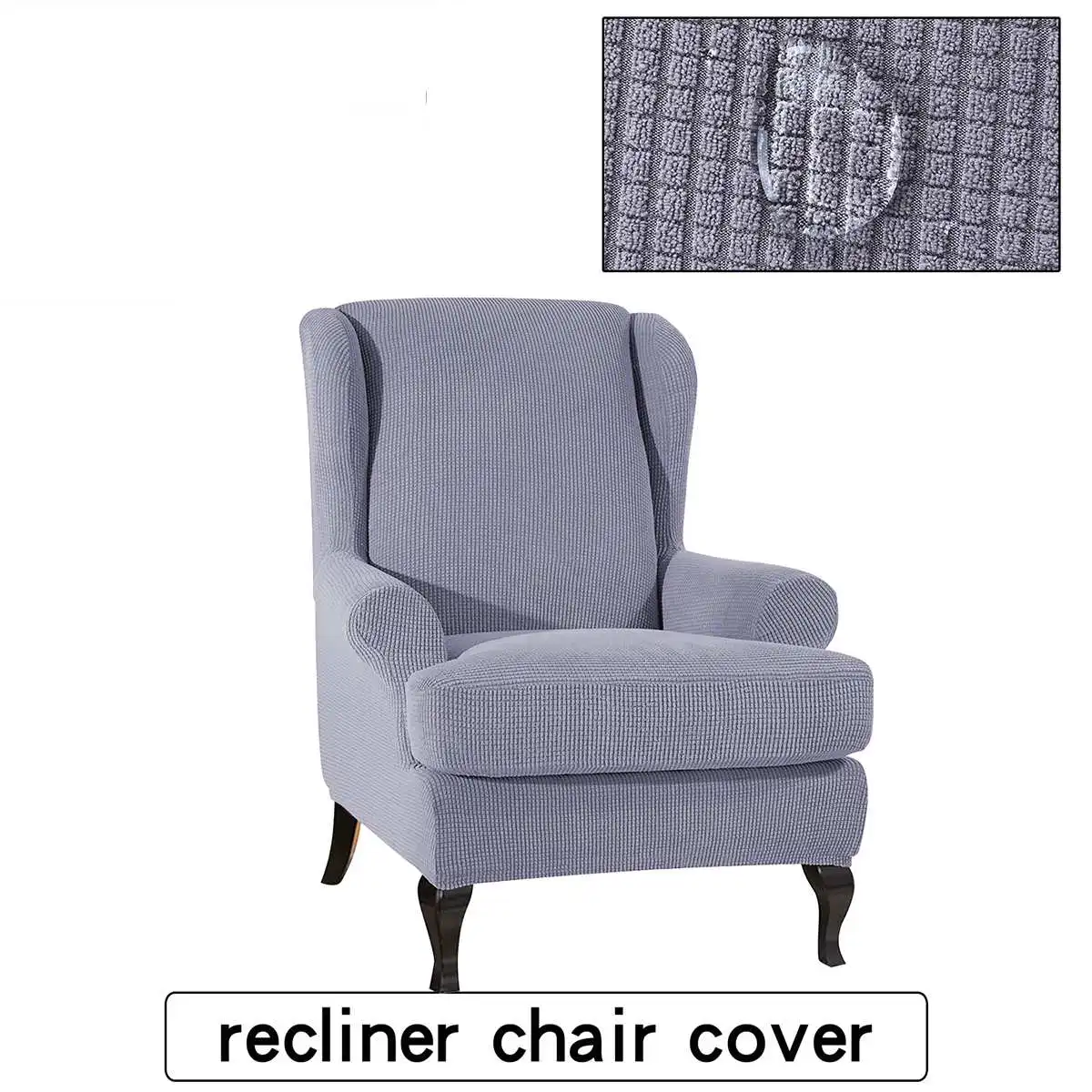 Wingback наклонная рукоятка King Back эластичные чехлы на кресла кресло крыло диван задняя крышка стула стрейч протектор скольжения Чехол протектор - Цвет: Светло-серый