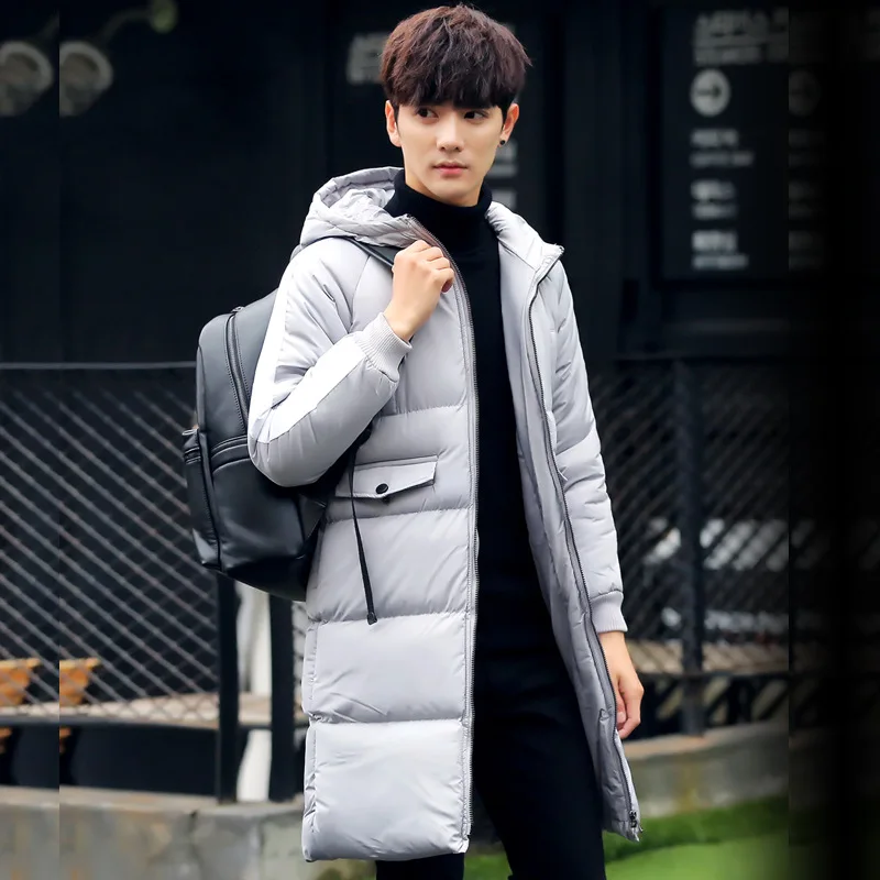 2019 новая зимняя пуховая куртка Мужские Белые куртки-пуховики на утином пуху