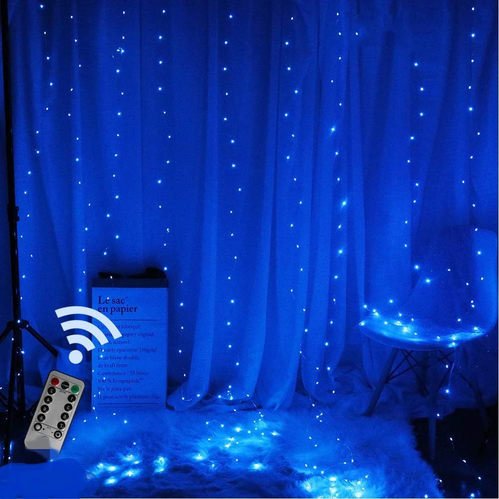 

fairy Curtain light Garland Bedroom Christma Light Outdoor LED Curtain Lamp Garland White Copper String Light Remote Control USB