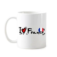i love france word flag love heart illustration pattern classic mug with handles 350 ml