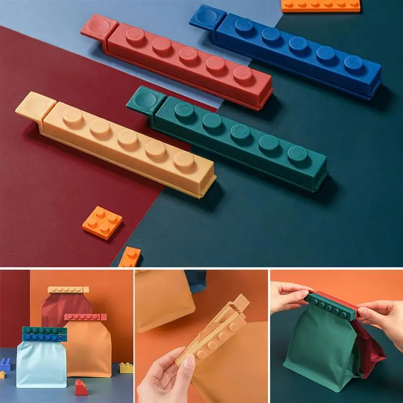 4 шт./компл. зажимы для упаковки закусок пластиковые креативного строительного