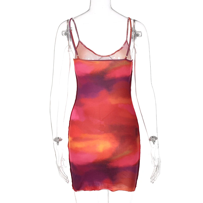 

Summer Dress For Women 2021 Y2k Short Thin Street Lridescent Art Fashion Skirt Sexy Round Neck Hedging Polyester Sleeveless New