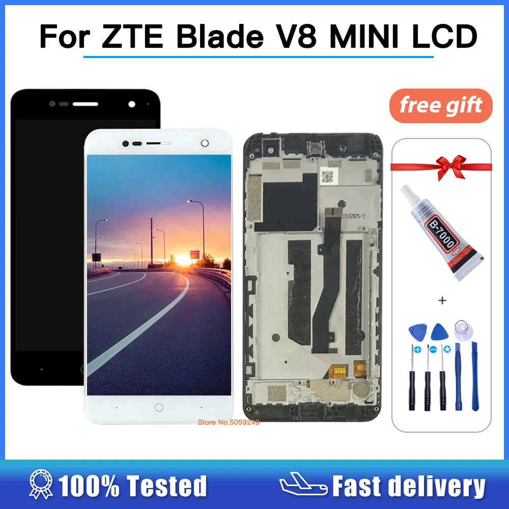 

Для ZTE Blade V8 mini ЖК-дисплей, сенсорная панель сменный экран дигитайзер с рамкой в сборе для ZTE V8mini BV0850 ЖК-дисплей