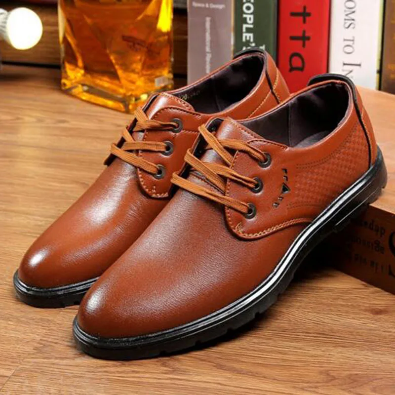 2019 деловые мужские модельные туфли кожаные Туфли оксфорды из натуральной кожи с