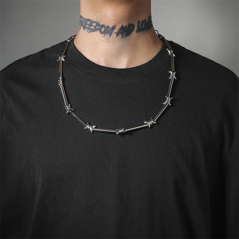 Новинка готическое металлическое бамбуковое ожерелье ручной работы в стиле