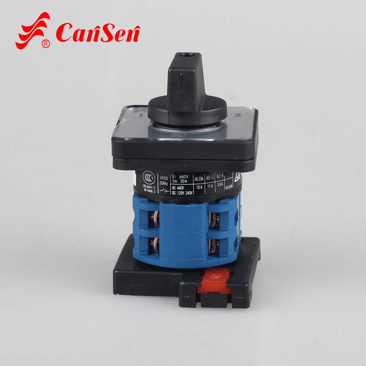 CANSEN LW26-20 CA10 Ith 20A поворотный кулачковый переключатель 1-0-2 2 полюса 8 терминалов 35 мм монтаж на din-рейку