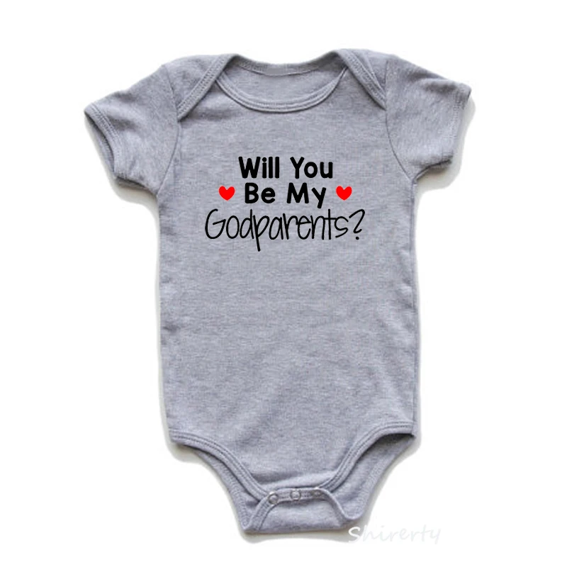 Will You Be My godparts летний детский комбинезон хлопковый комбинезон с короткими рукавами для новорожденных девочек и мальчиков, одежда