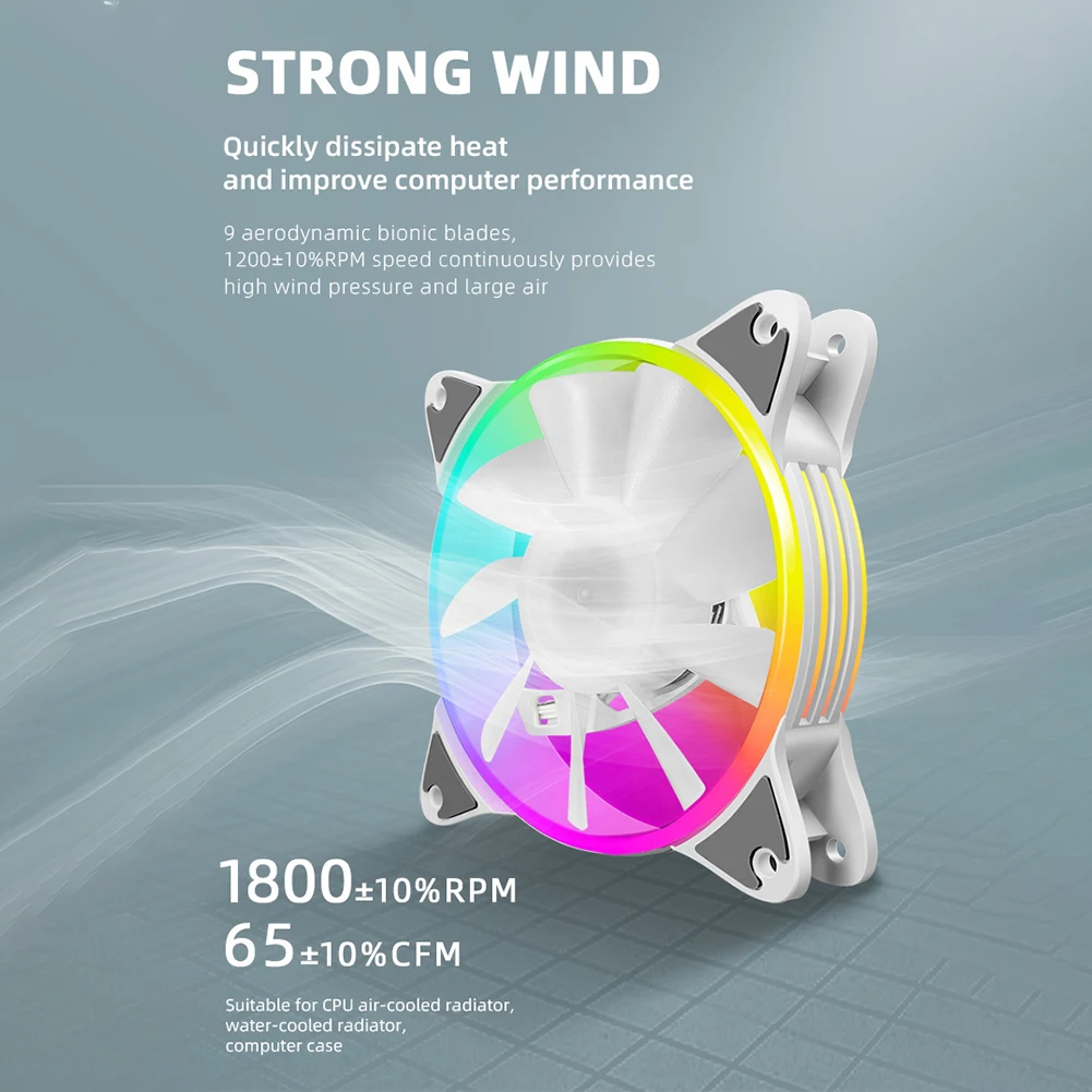 

12cm 5V PWM PC Case Cooling Fan ARGB CPU Radiator Heatsink Desktop Computer Silent Quiet Cooling Fan for Chassis